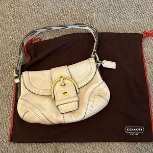 Leather Coach bag with braided leather strap